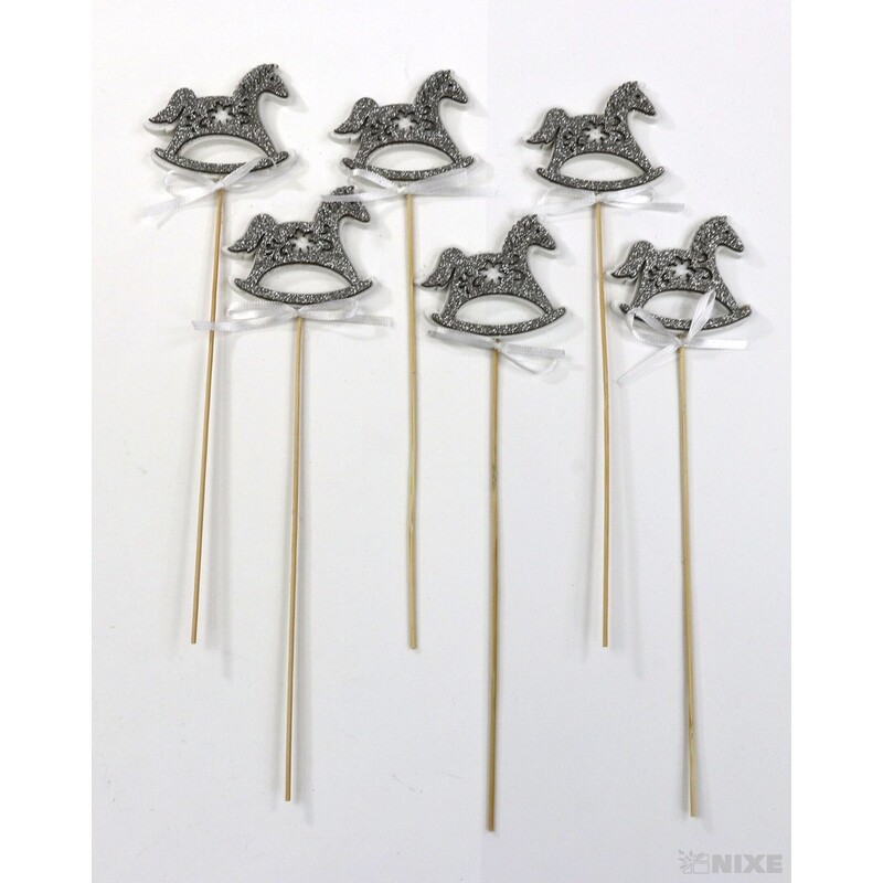 ZÁPICH KONÍK 7x26x6cm 6ks*STŘÍBRNÁ