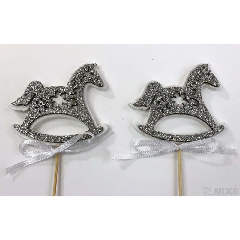 ZÁPICH KONÍK 7x26x6cm 6ks*STŘÍBRNÁ