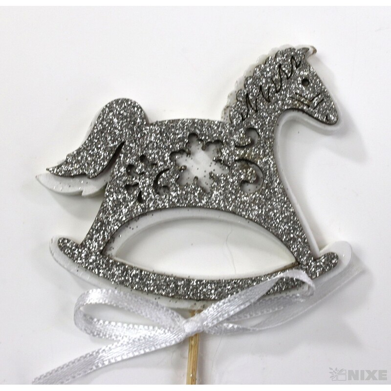 ZÁPICH KONÍK 7x26x6cm 6ks*STŘÍBRNÁ