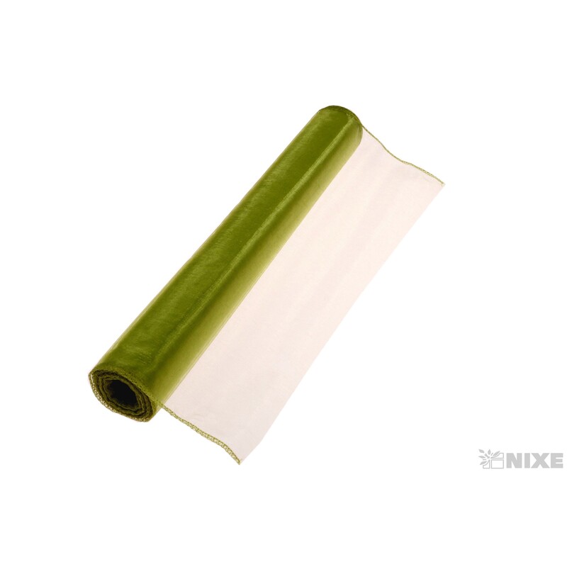 ORGANZA 39cmx8m*ZELENÁ OLIVA