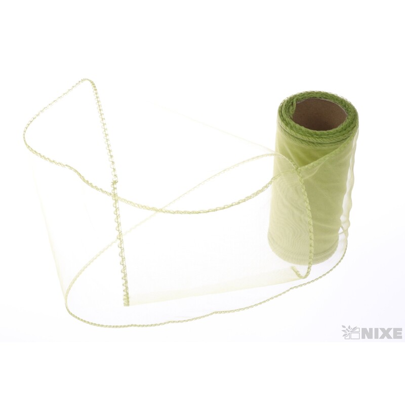 ORGANZA 12cmx8m*ZELENÁ OLIVOVÁ