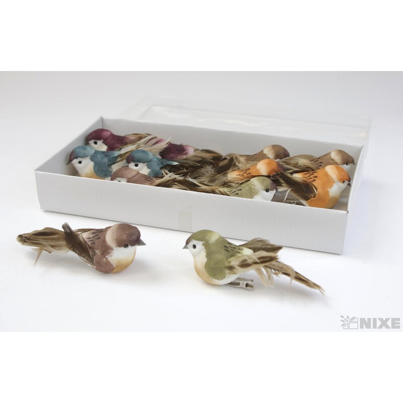 PTÁČEK KLIPS 8cm 12ks*