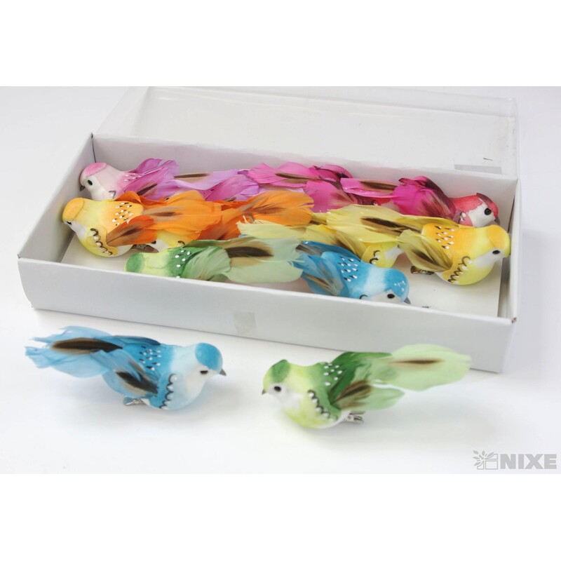 PTÁČEK KLIPS 8cm 12ks*