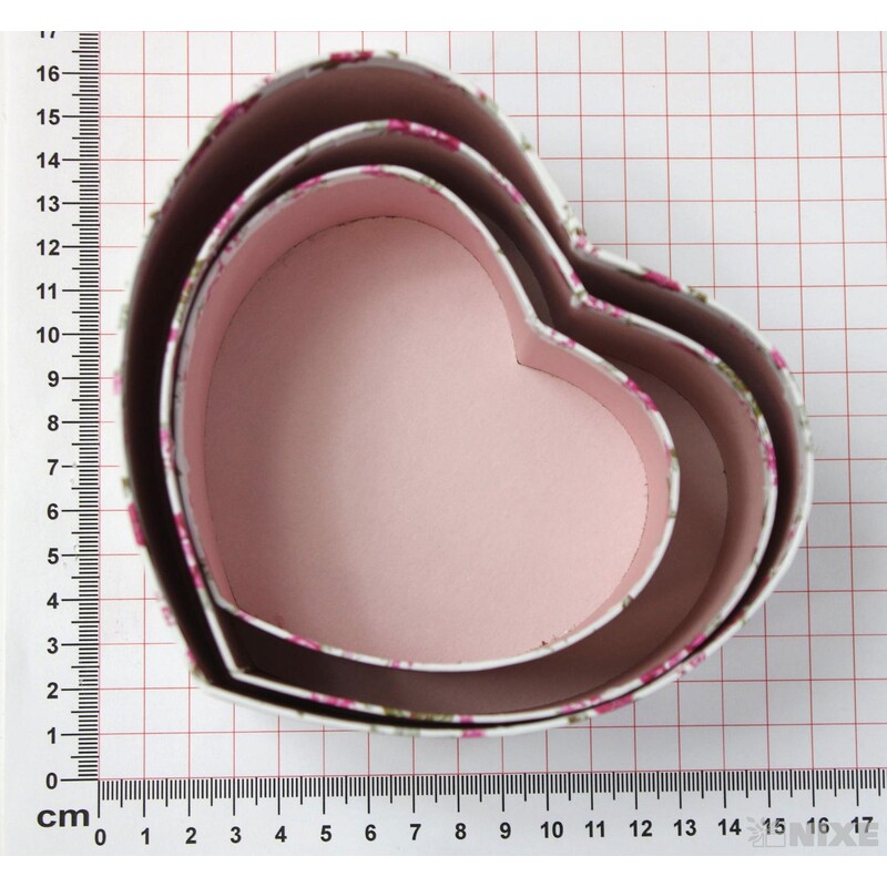 KRABICE SRDCE 3ks 13x7cm 12x6 10x5*