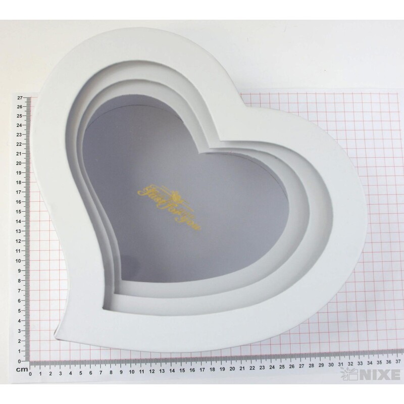 KRABICE SRDCE 3ks 26x11cm 23x10 21x9*BÍLÁ