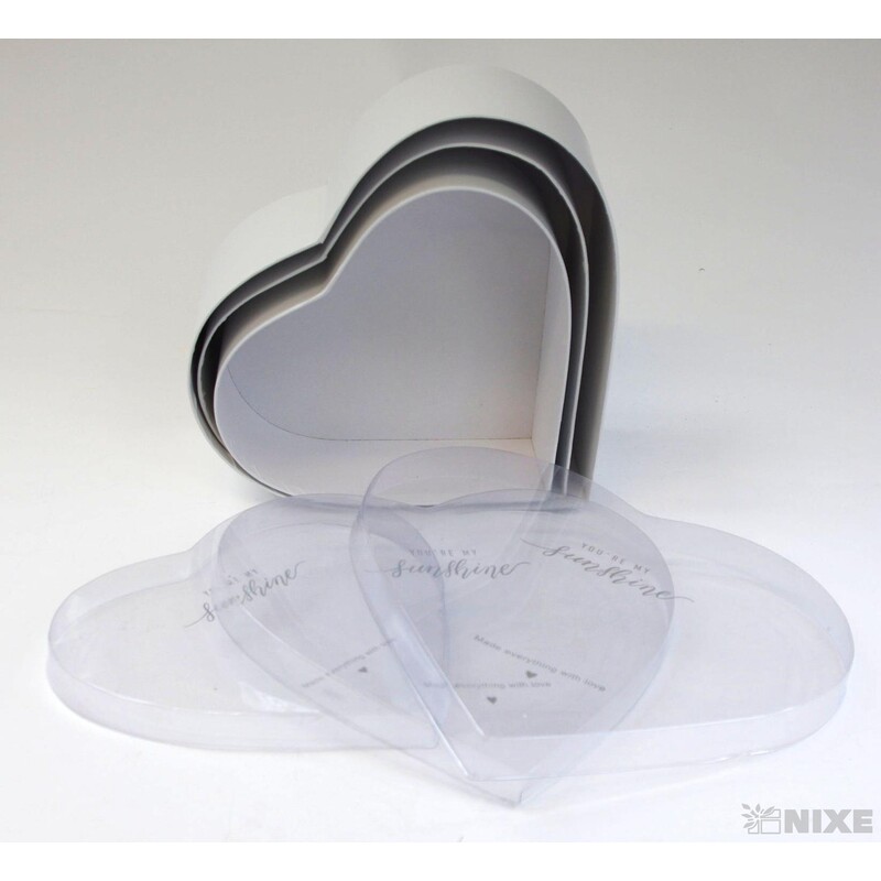 KRABICE SRDCE 3ks 26x11cm 23x10 21x9*BÍLÁ