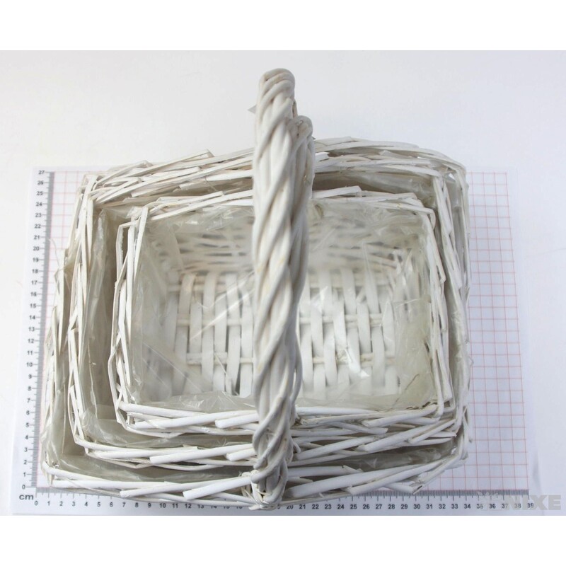 KOŠ 21x28x8cm 17x26x8 07x15x21*BÍLÁ