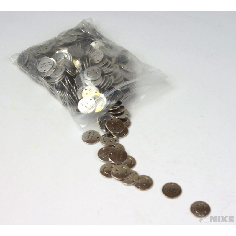 ZÁVĚS KOV SMAJLÍK 20ks 2cm*STŘÍBRNÁ