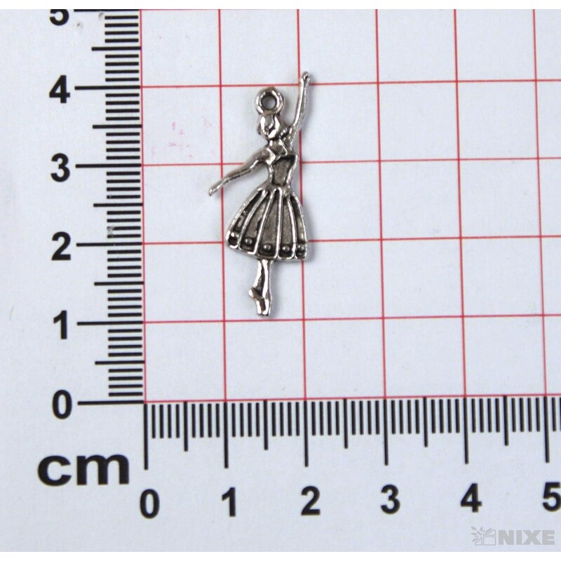 ZÁVĚS KOV BALETKA 20ks 3cm*STŘÍBRNÁ