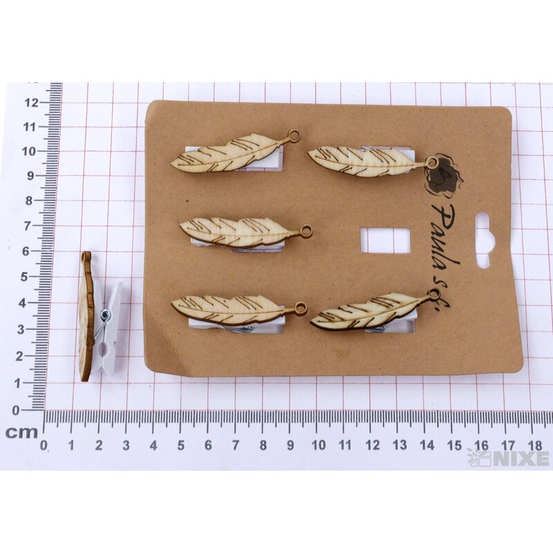 PEŘÍČKA NA KOLÍČKU 4x3cm 6ks*PŘÍRODNÍ