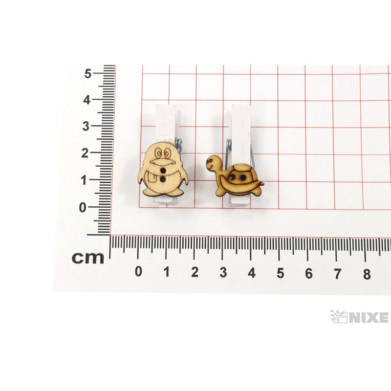 KOLÍČEK ZVÍŘÁTKA 2,5x3,5cm 6ks*PŘÍRODNÍ