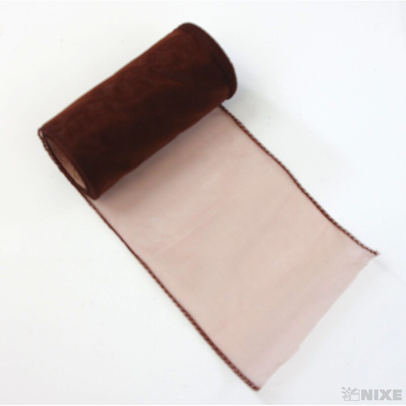 ORGANZA 12cmx8m*HNĚDÁ