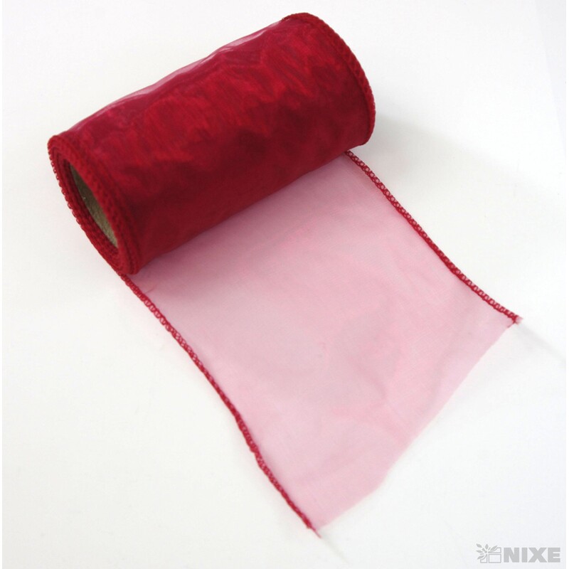ORGANZA 12cmx8m*ČERVENÁ TM.
