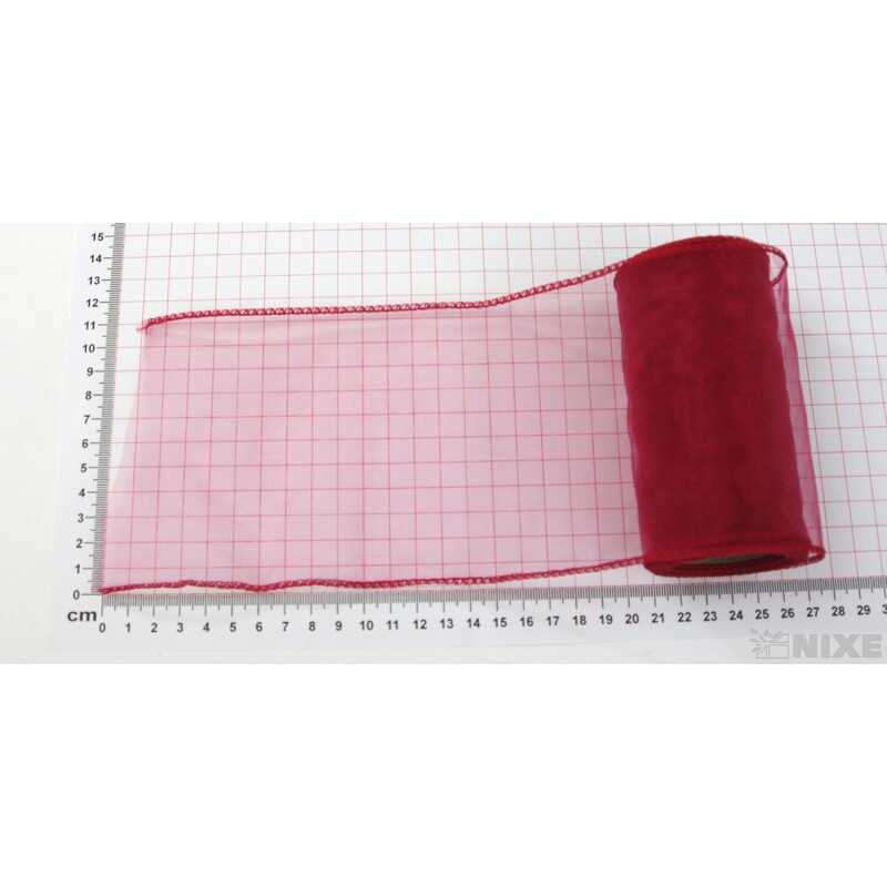 ORGANZA 12cmx8m*ČERVENÁ TM.