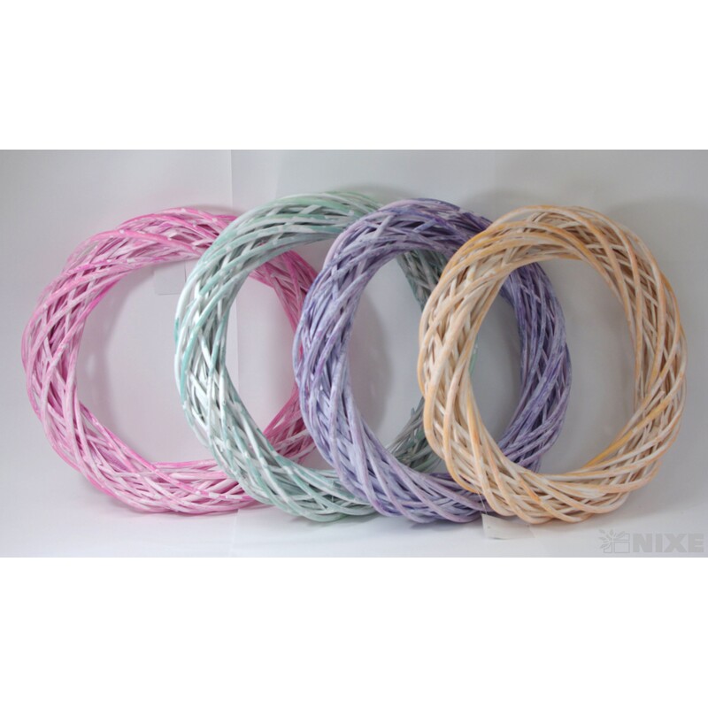 VĚNEC PROUTĚNÝ 40cm*MIX BAREV