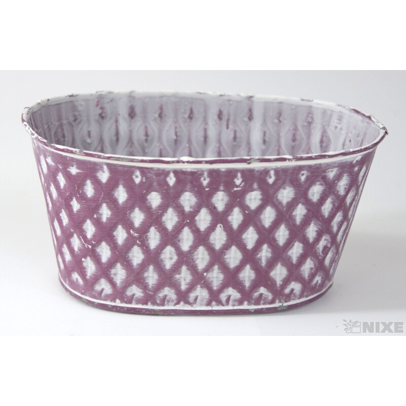 PLECHOVÁ MISKA OVÁL 17x10cm 5x9*RŮŽOVÁ