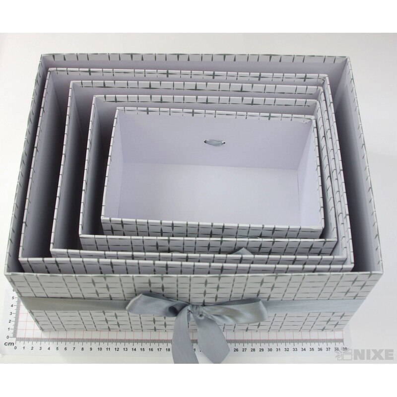 KRABICE 27x17x36cm 24x15x32 21x14x29 18x13x26 15x11x23*ŠEDÁ