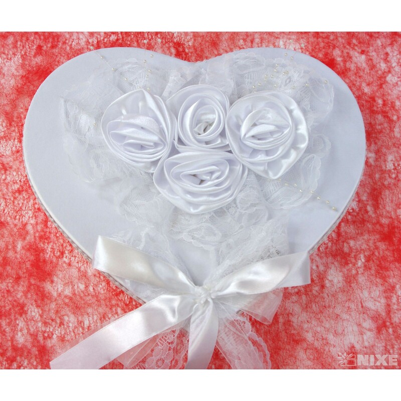 KRABICE SRDCE 42x18x37cm 38x14x34 35x11x31 32x8x28 29x5x26*BÍLÁ