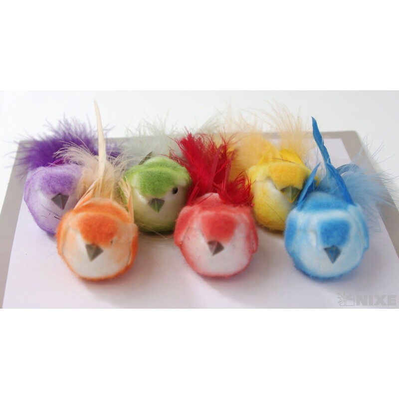 PTÁČEK KLIPS 8cm 6ks*MIX BAREV