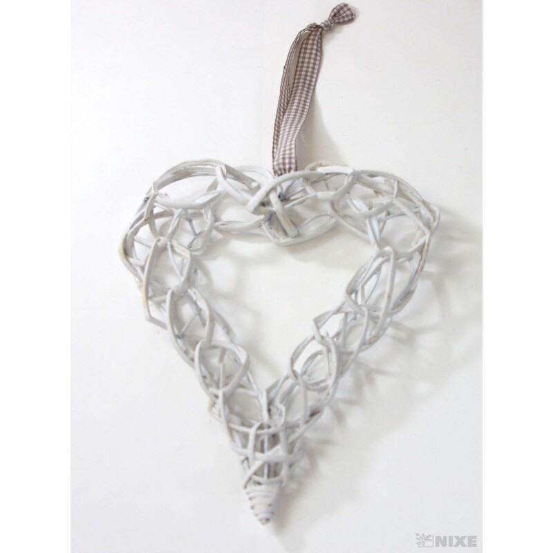 SRDCE RATTAN 25cm*BÍLÁ