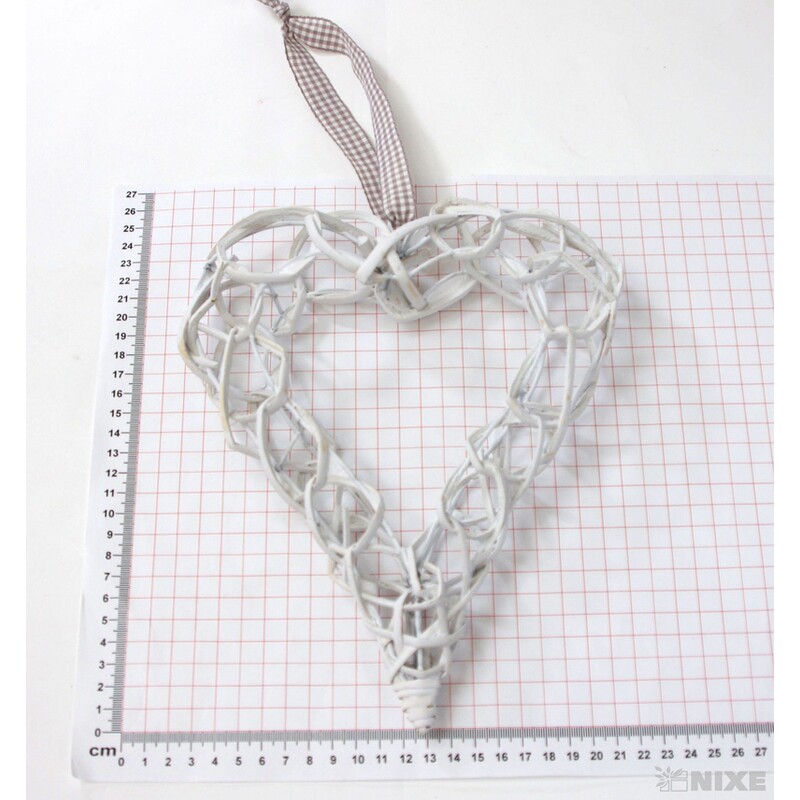 SRDCE RATTAN 25cm*BÍLÁ