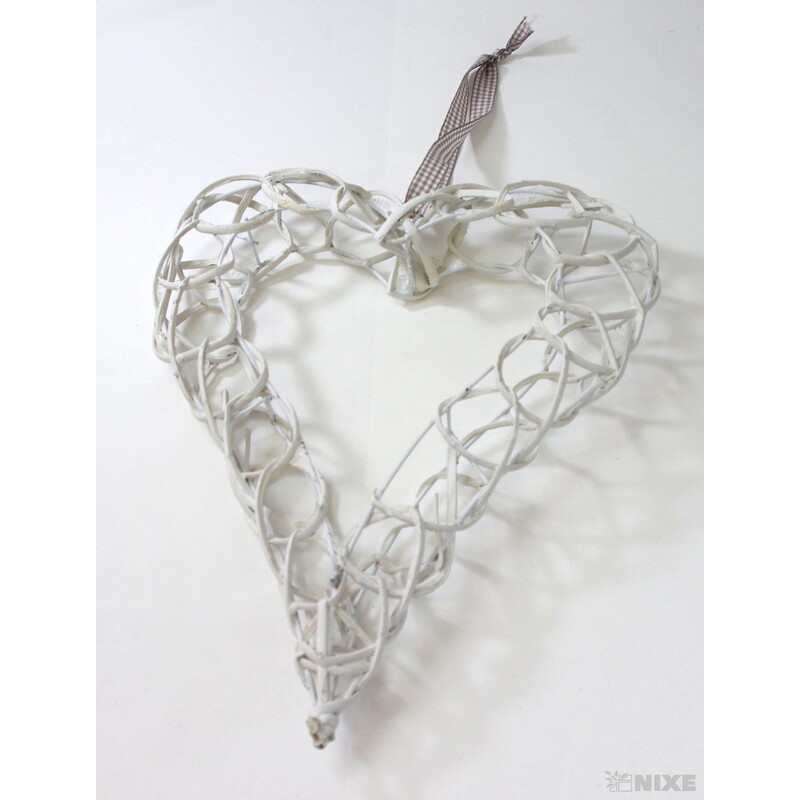 SRDCE RATTAN 38cm*BÍLÁ