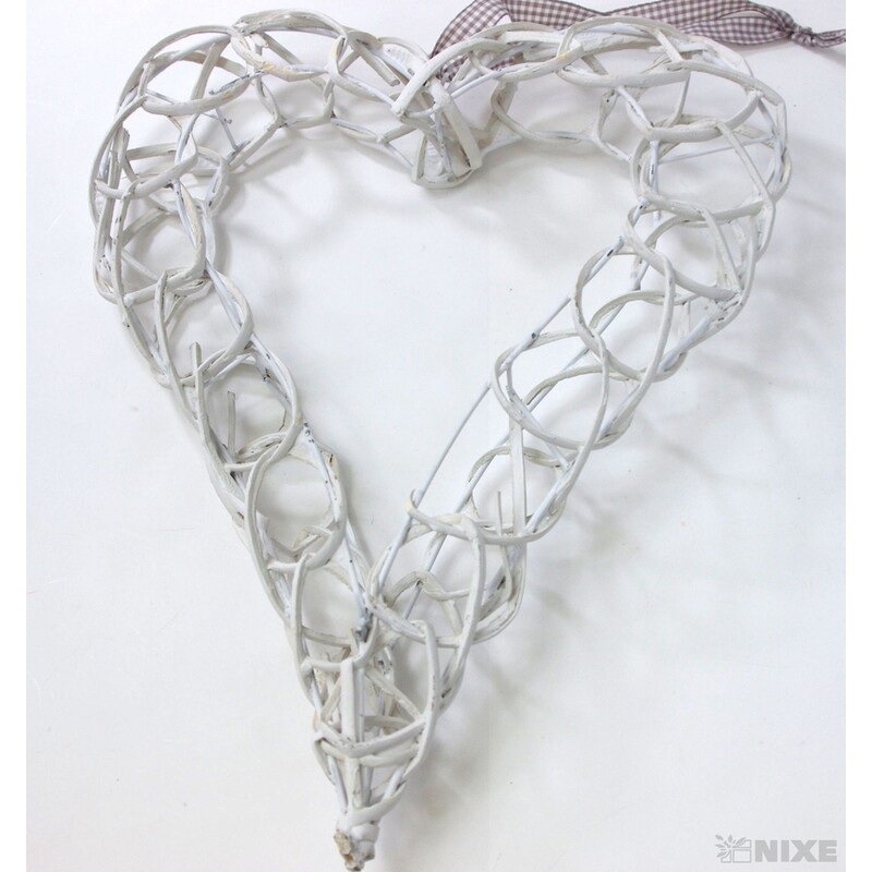 SRDCE RATTAN 38cm*BÍLÁ