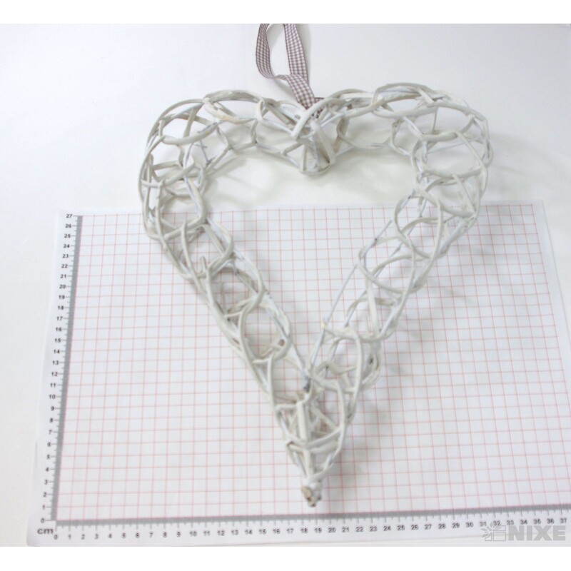 SRDCE RATTAN 38cm*BÍLÁ