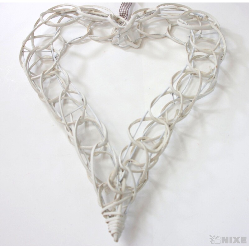 SRDCE RATTAN 43cm*BÍLÁ