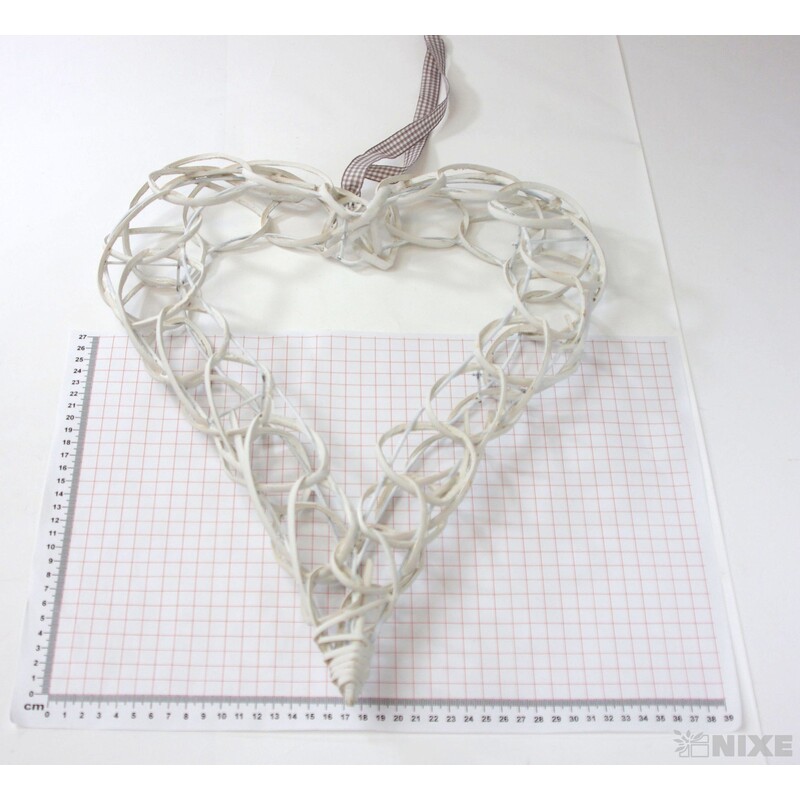 SRDCE RATTAN 43cm*BÍLÁ