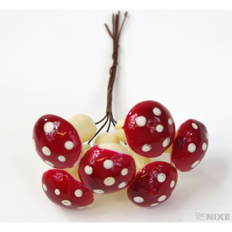 MUCHOMŮRKA 2,5x12x3cm 6ks 12sv*ČERVENÁ