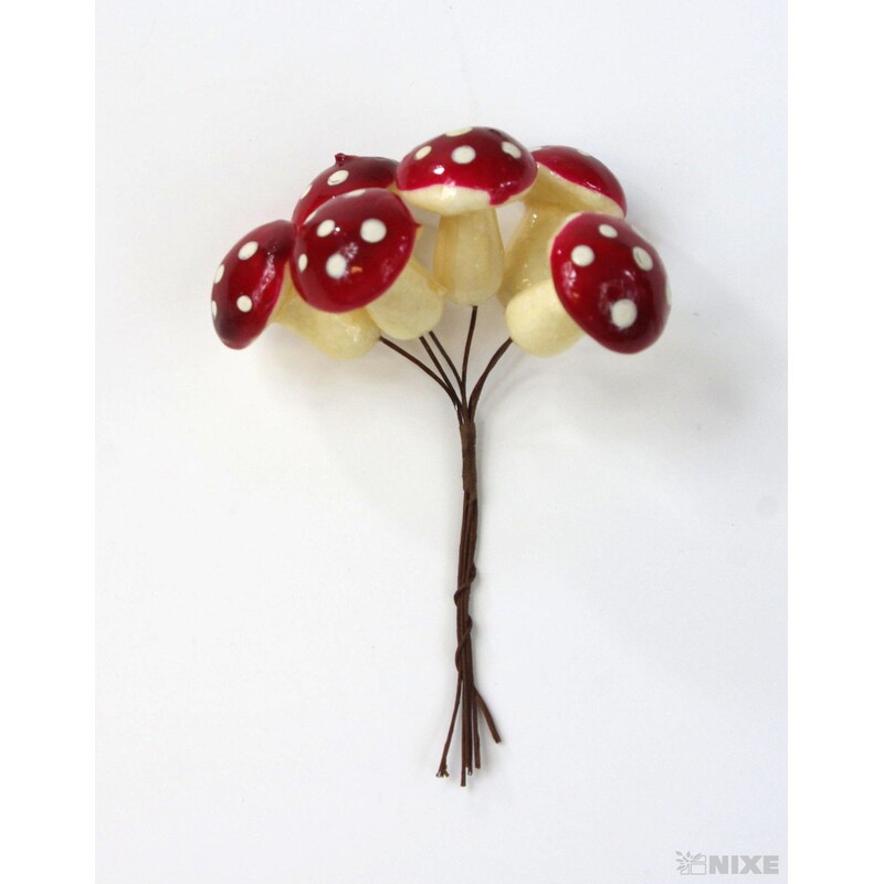 MUCHOMŮRKA 2,5x12x3cm 6ks 12sv*ČERVENÁ