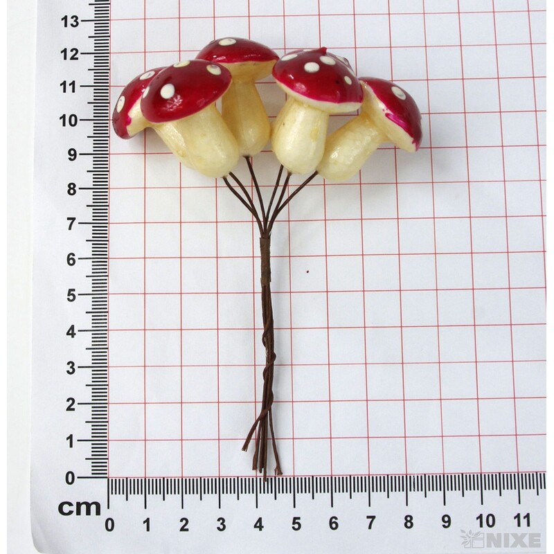 MUCHOMŮRKA 2,5x12x3cm 6ks 12sv*ČERVENÁ