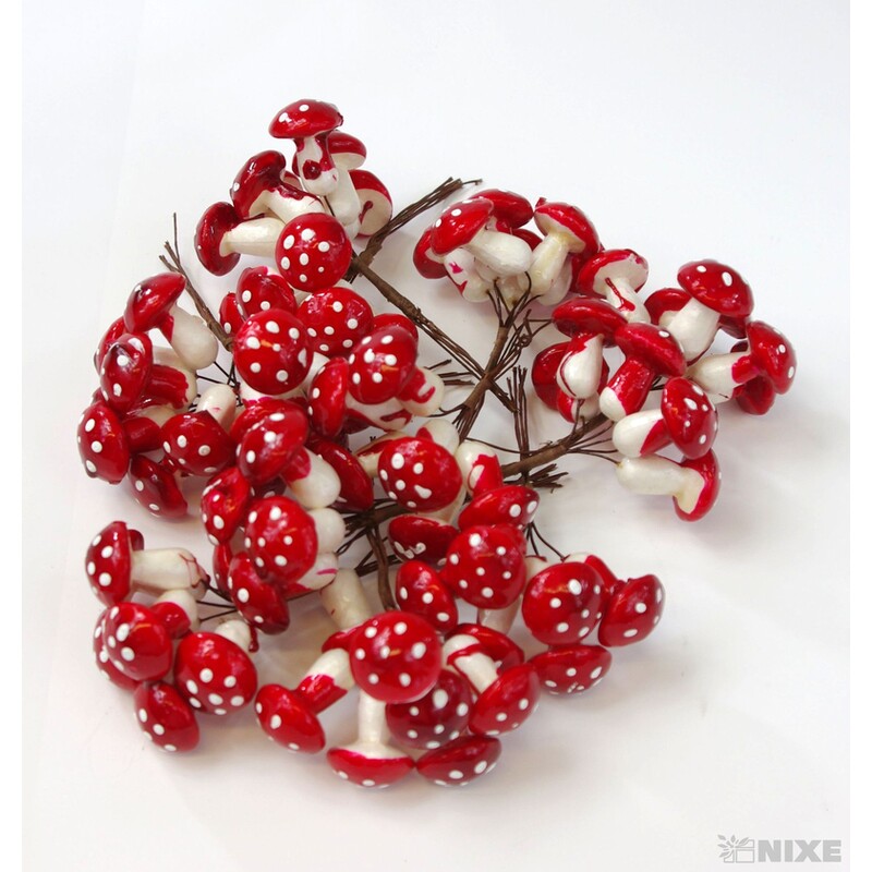 MUCHOMŮRKA 2,5x12x3cm 6ks 12sv*ČERVENÁ