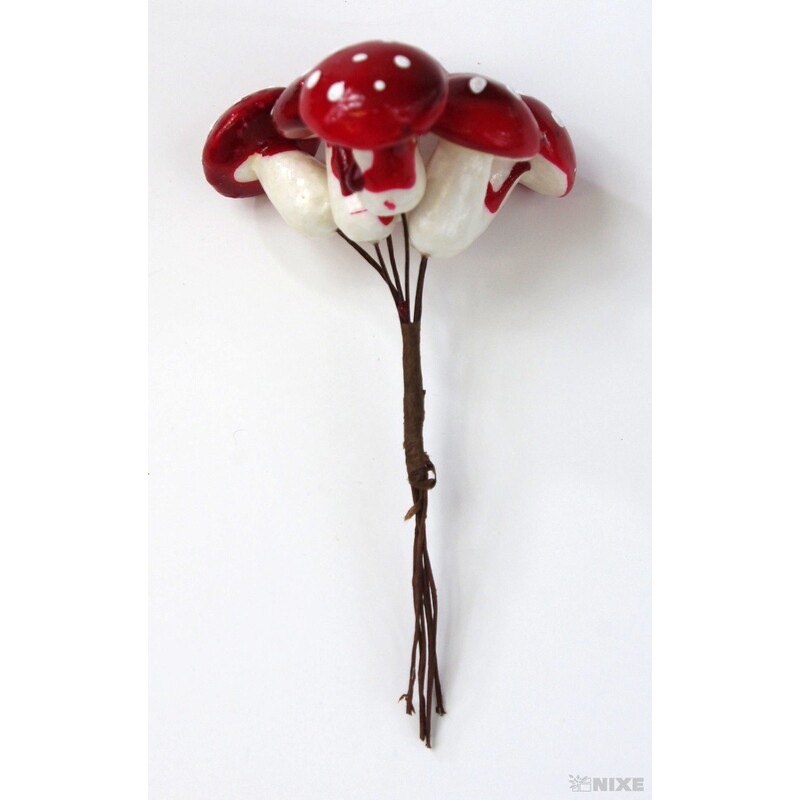 MUCHOMŮRKA 2,5x12x3cm 6ks 12sv*ČERVENÁ