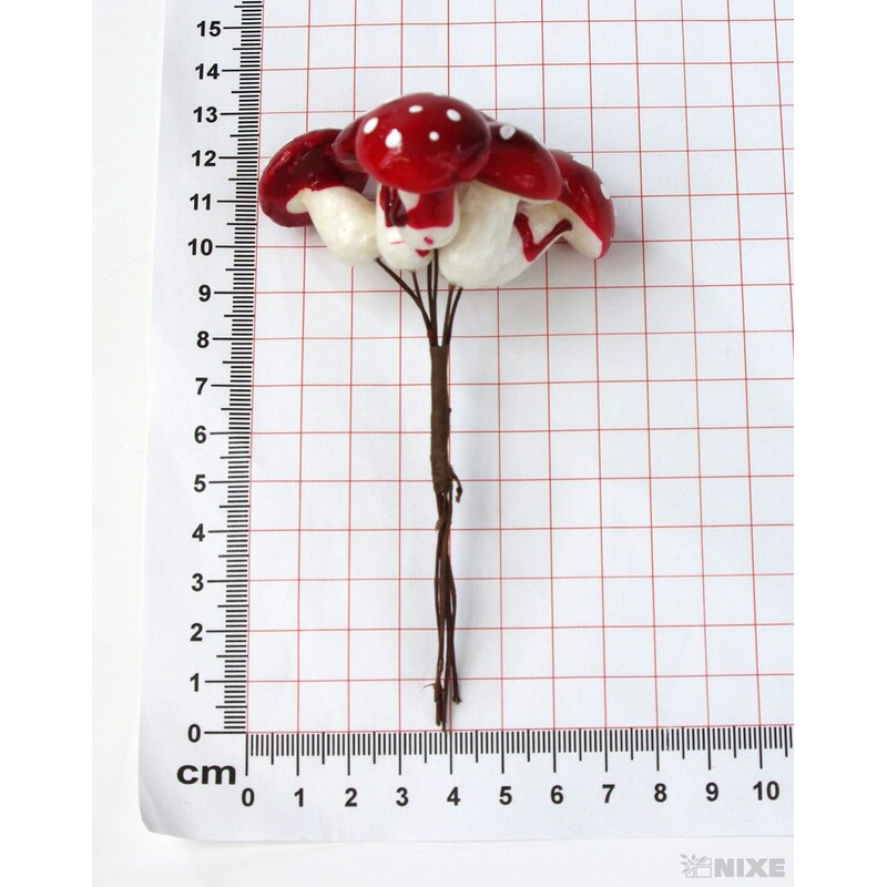 MUCHOMŮRKA 2,5x12x3cm 6ks 12sv*ČERVENÁ