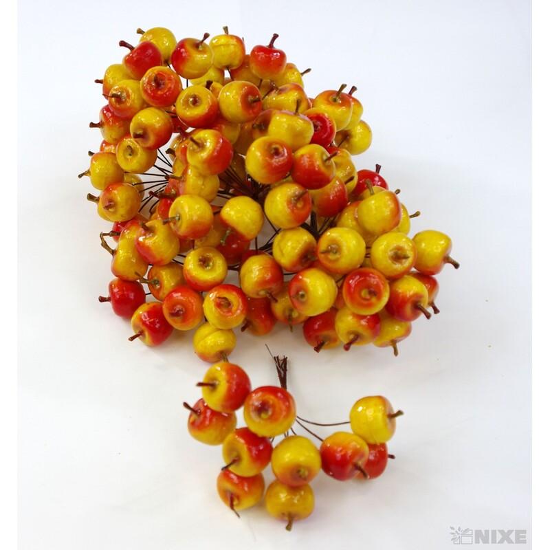 JABLKA 2x13cm 10ks 12sv*ŽLUTÁ+ČERVENÁ