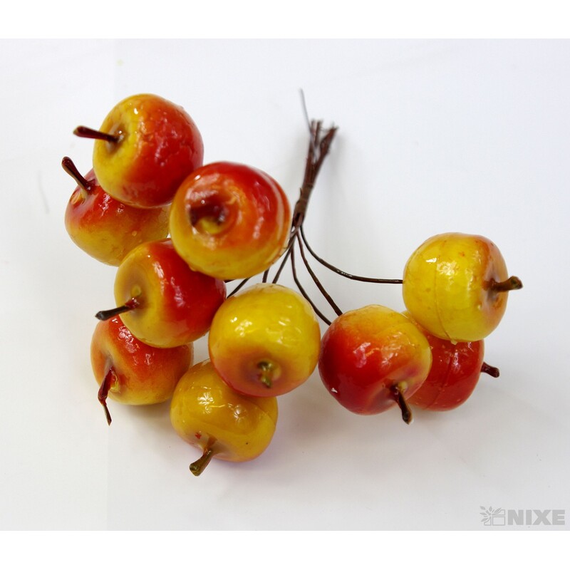 JABLKA 2x13cm 10ks 12sv*ŽLUTÁ+ČERVENÁ