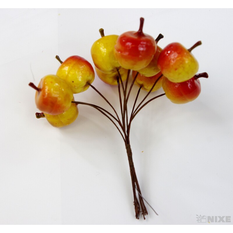 JABLKA 2x13cm 10ks 12sv*ŽLUTÁ+ČERVENÁ