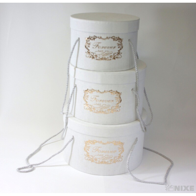 KVĚTINOVÝ BOX 3ks pr. 24x15cm 21x14 18x13*BÍLÁ