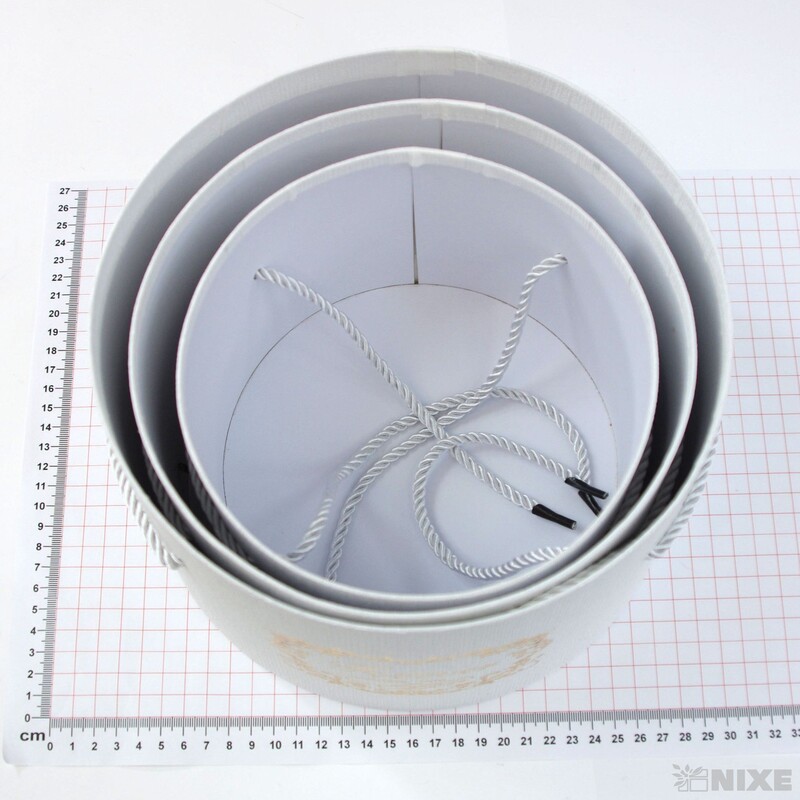 KVĚTINOVÝ BOX 3ks pr. 24x15cm 21x14 18x13*BÍLÁ