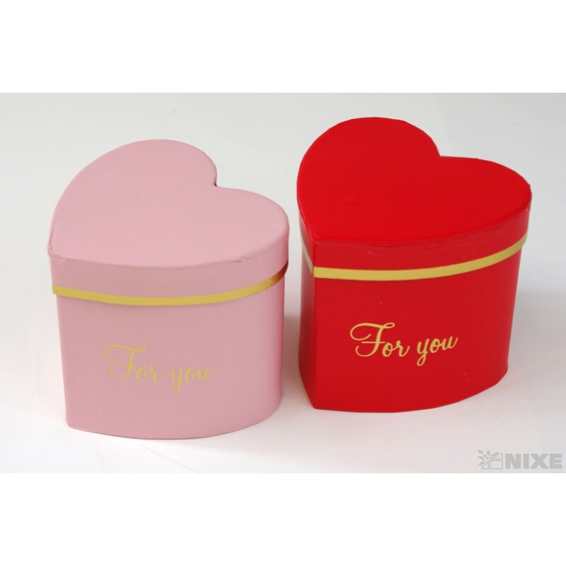 KRABICE SRDCE 6ks 8x8cm*MIX BAREV