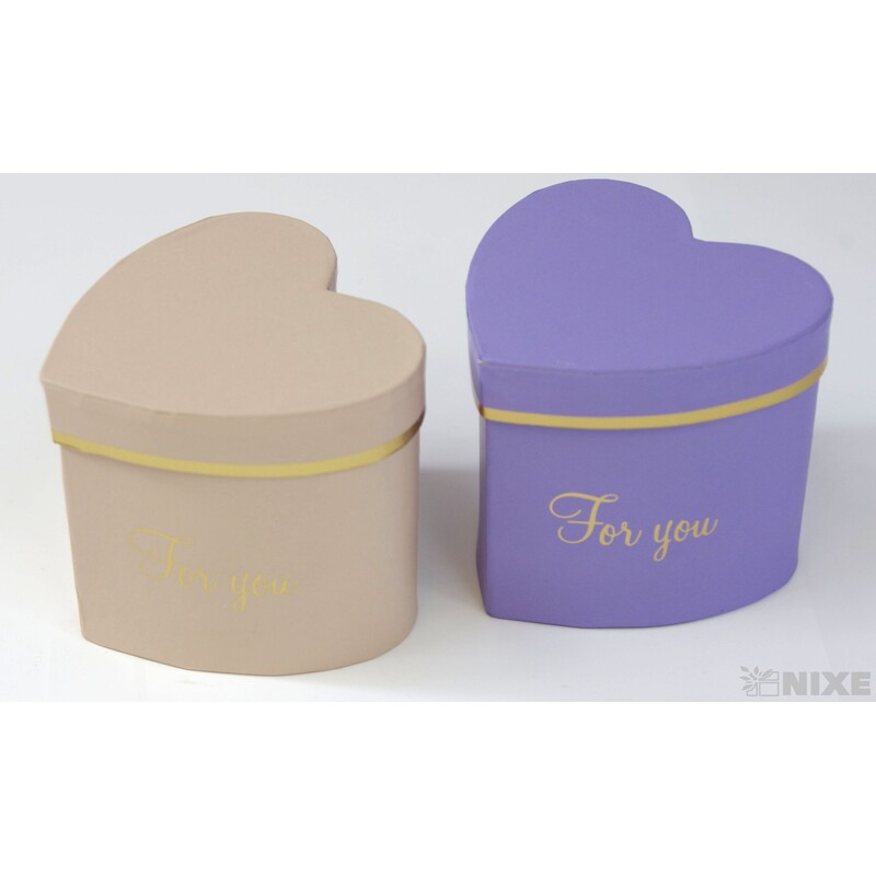 KRABICE SRDCE 6ks 8x8cm*MIX BAREV