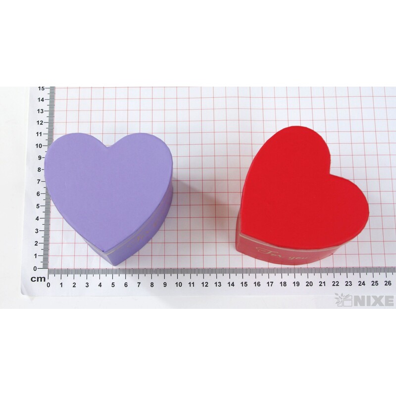 KRABICE SRDCE 6ks 8x8cm*MIX BAREV