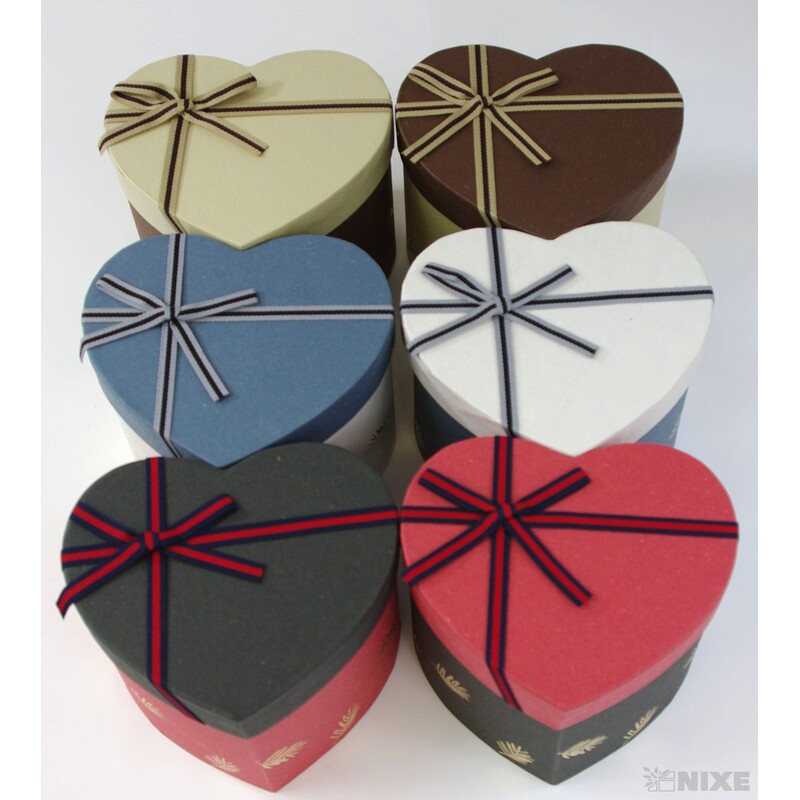 KRABICE SRDCE 6ks 12,5x11,5cm*MIX BAREV