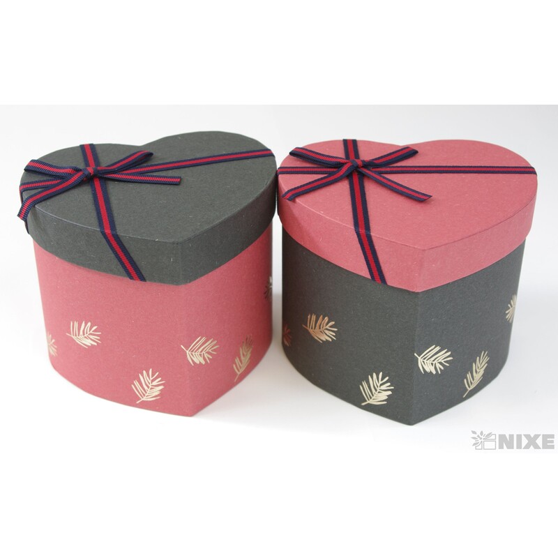 KRABICE SRDCE 6ks 12,5x11,5cm*MIX BAREV