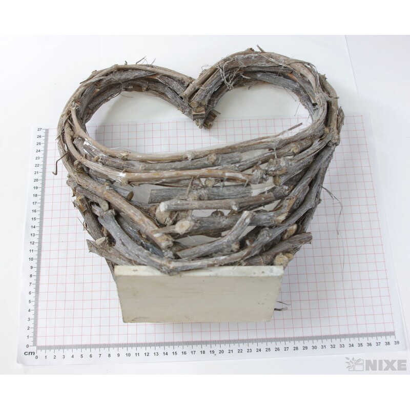 OBAL SRDCE PROUTĚNÝ 35x14x11cm*BÍLÁ