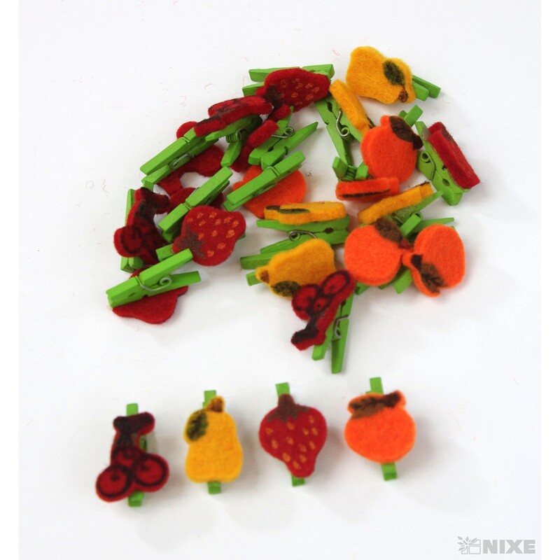 OVOCE NA KOLÍČKU 1,5x2,5cm 24ks*MIX BAREV