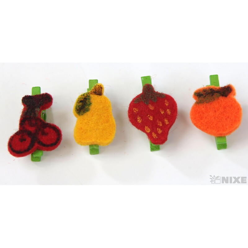 OVOCE NA KOLÍČKU 1,5x2,5cm 24ks*MIX BAREV