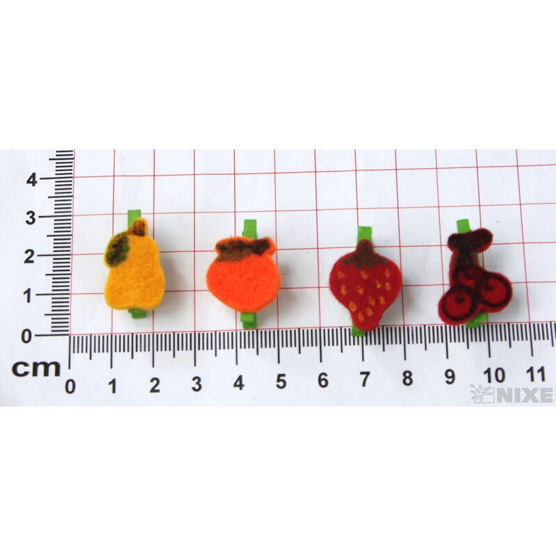 OVOCE NA KOLÍČKU 1,5x2,5cm 24ks*MIX BAREV